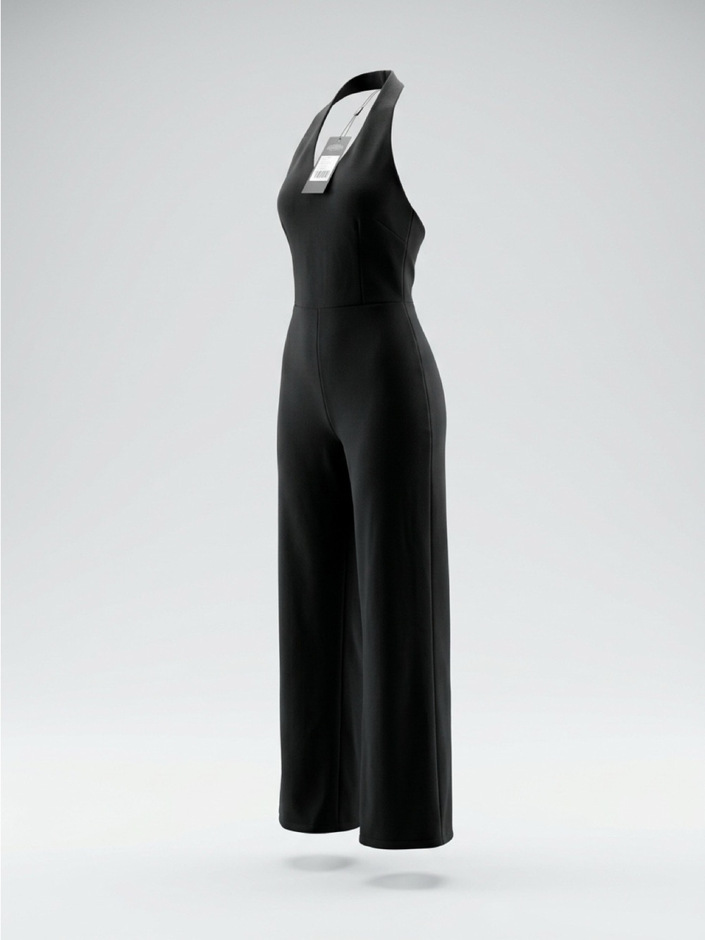 Fashion Nova Black Halter Wide-Leg Jumpsuit